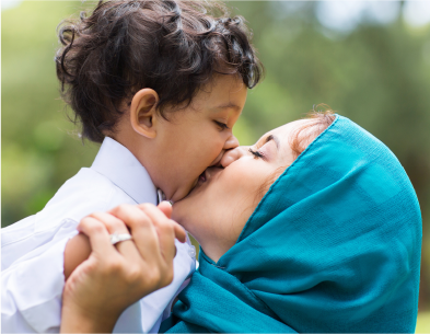 Family receiving money